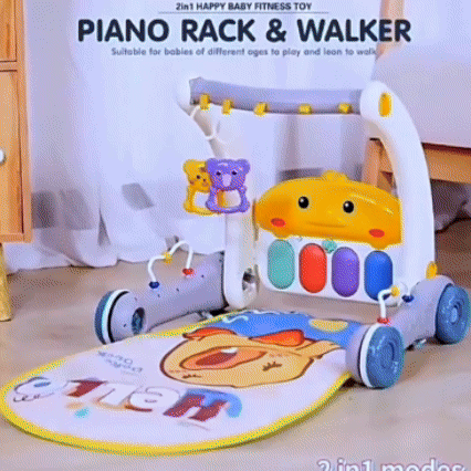 Andador Multifuncional 4 en 1 con Luces, Sonidos y Alfombra Acolchada