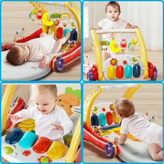 Andador Multifuncional 4 en 1 con Luces, Sonidos y Alfombra Acolchada