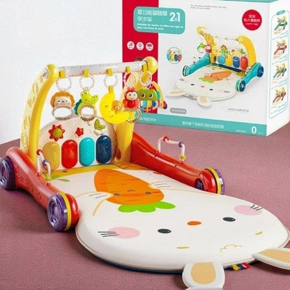 Andador Multifuncional 4 en 1 con Luces, Sonidos y Alfombra Acolchada