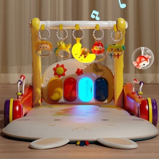 Andador Multifuncional 4 en 1 con Luces, Sonidos y Alfombra Acolchada
